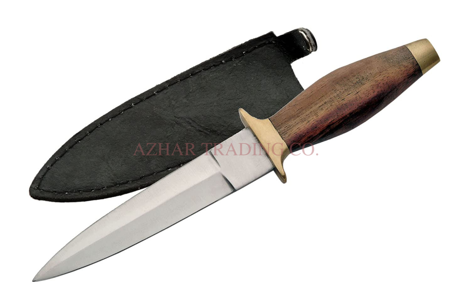 Double Edge Boot Knife with Stainless Steel Blade & Wooden Handle