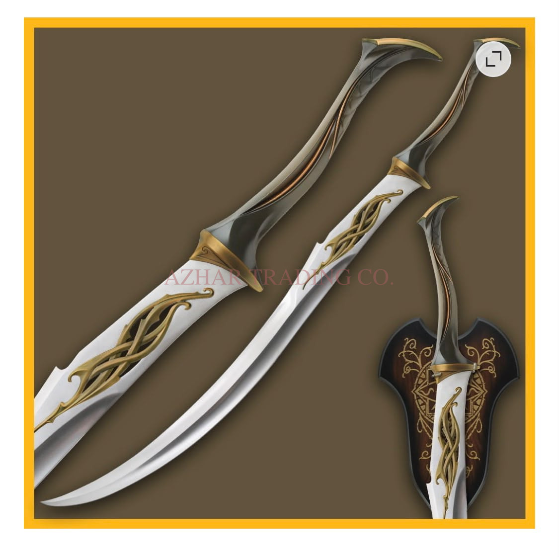 Woodland Elven Infantry Sword – 48 Inch Fantasy Replica with Wall Display
